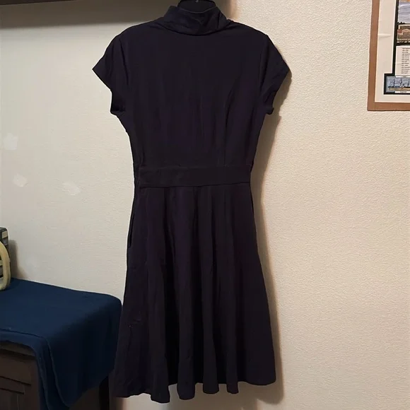 EShakti women’s dress Sz 10 Navy Jersey 40s style, pockets, NWOT 🌻 - Picture 7 of 9